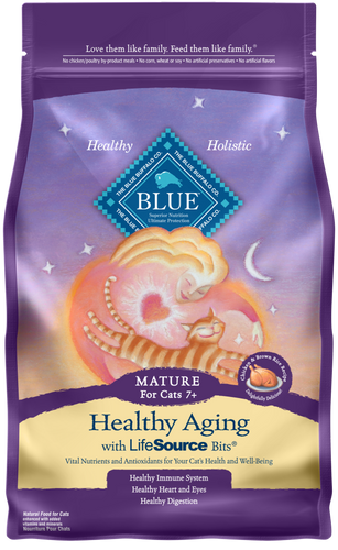 Blue Buffalo Healthy Aging Natural Chicken & Brown Rice Mature Dry Cat Food