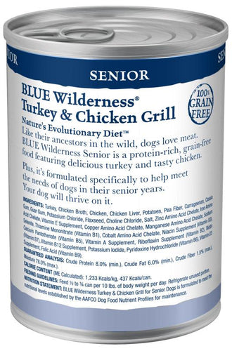 Blue Buffalo Wilderness Turkey Chicken Grill Senior Canned Dog Food Westerly RI Westerly Agway