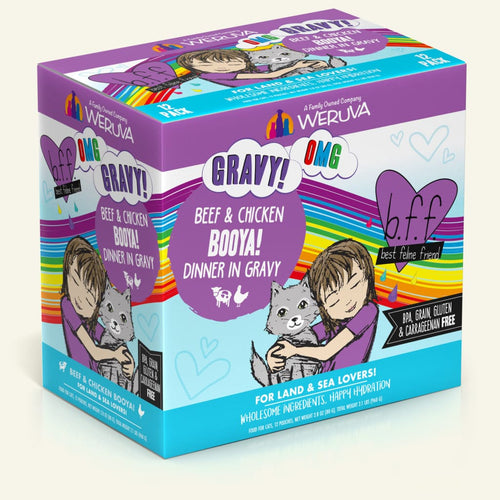 Weruva BFF Oh My Gravy Booya Grain Free Beef & Chicken in Gravy Cat Food Pouch