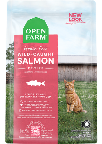 Open Wild-Caught Salmon Dry Cat Food (4-lbs)