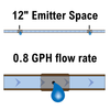 Rain Bird ET25-50S2 - 1/4 in. Emitter Tubing, 0.8 GPH with 12 Spacing, 50 ft.