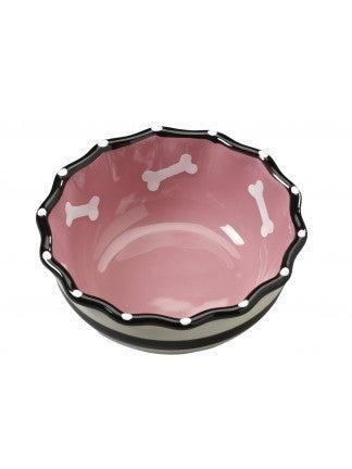Ethical Products CONTEMPORARY RUFFLE DISH, 5″ DOG PINK
