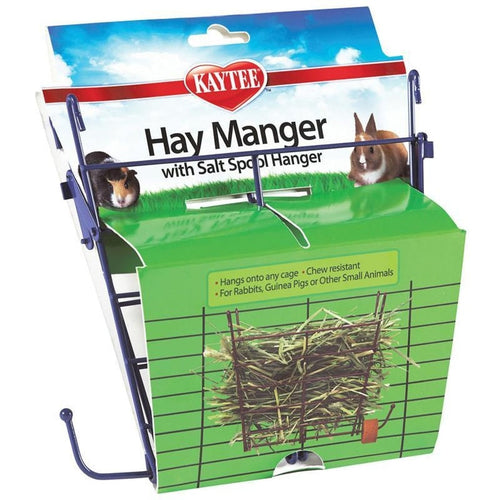 KAYTEE HAY MANGER FEEDER WITH SALT HANGER (8X4X7.25 IN, ASSORTED)